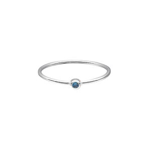 Ring, Create Compliments®, cubic zirconia and sterling silver, sky blue topaz, 3mm wide, size 9. Sold individually.