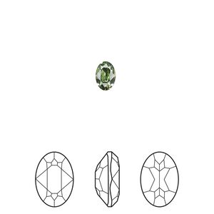 Fancy stone 4pk peridot foil back, Crystal Passions® Regenerated 6x4mm oval 4120