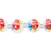Bead, glass 1pkg8, multicolored, 12mm round with hand-painted fish. image number 0