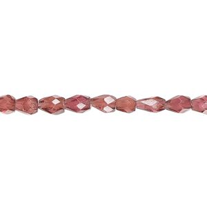 Garnet 1pkg1, hand-cut faceted teardrop bead natural 14 inch 4x3mm-8x4mm
