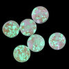 Bead, lampworked glass, clear / pink / glow-in-the-dark / gold, 12mm round. Sold per pkg of 6. image number 1