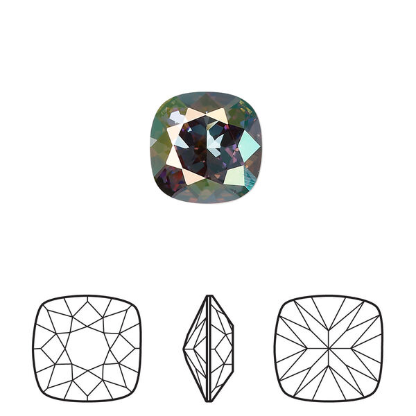 Fancy stone 1pk crystal iris mist foil back, Crystal Passions® 12mm cushion 4470 image number 0