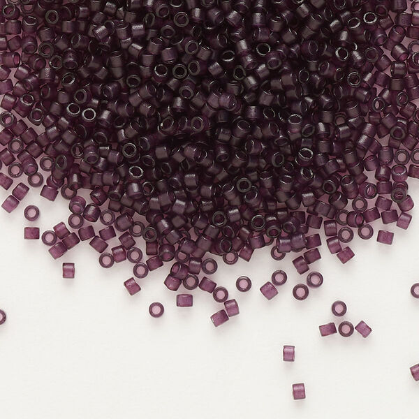 Seed bead, Delica®, glass, pkg/50g, #11 round, translucent matte dark smoky amethyst aqua (DB-0784). image number 0