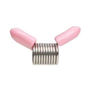 Beading supply, Beadalon® Bead Stopper™, stainless steel and rubber, pink, 12mm. Sold per pkg of 4.