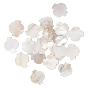 Focal and drop, mother-of-pearl shell (natural), 29x28mm-32x30mm lantern, Mohs hardness 3-1/2. Sold per pkg of 20.