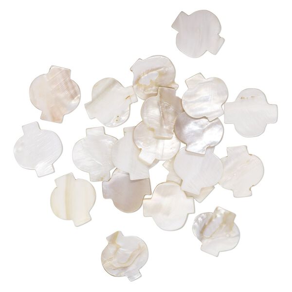 Focal and drop, mother-of-pearl shell (natural), 29x28mm-32x30mm lantern, Mohs hardness 3-1/2. Sold per pkg of 20. image number 0