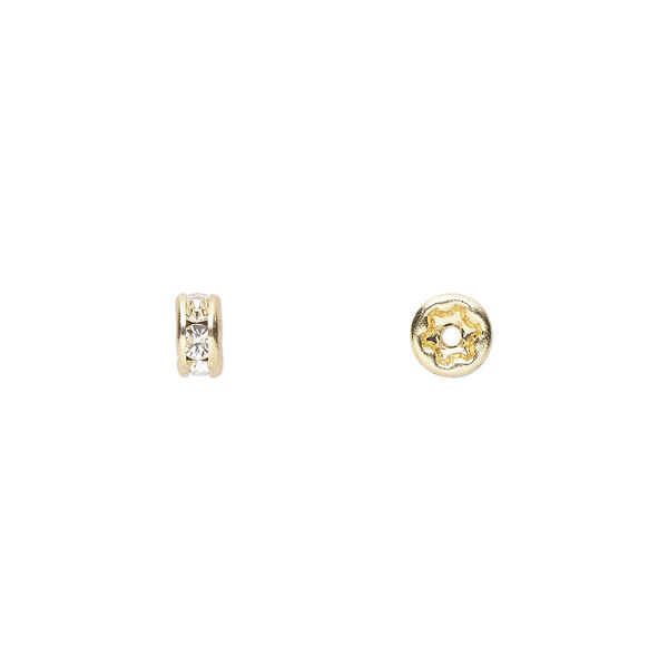 Bead 720pk crystal gold plate, Preciosa Czech crystal 4.5x2.5mm rondelle image number 0