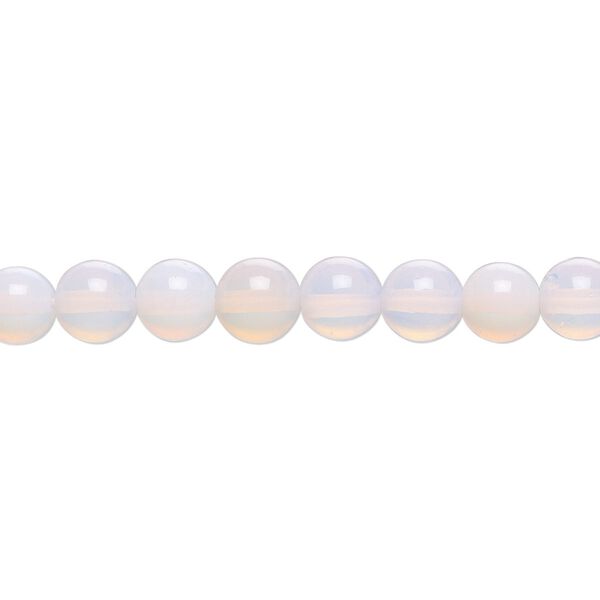 Bead, sea "opal" glass, pink, 6mm round. Sold per 15-1/2" to 16" strand. image number 0
