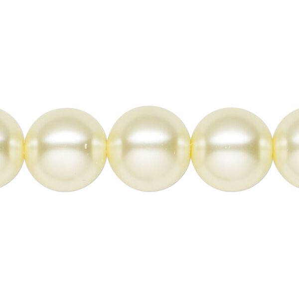 Pearl 1pk ivory, Celestial Crystal® 12mm round 15.5-16 inch image number 0