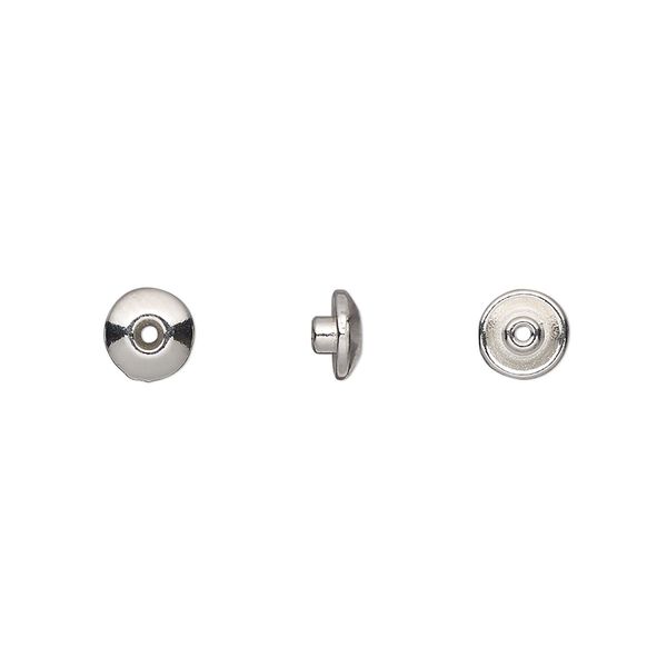 Bead aligner, TierraCast® BeadAligners™, white bronze-plated pewter (tin-based alloy), 6x3mm rondelle with 3mm peg. Sold per pkg of 10. image number 0