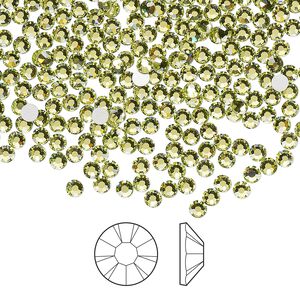 Flat back 144pk limecicle foil back, Preciosa MAXIMA Czech crystal rhinestone 2.5-2.7mm chaton rose round SS9
