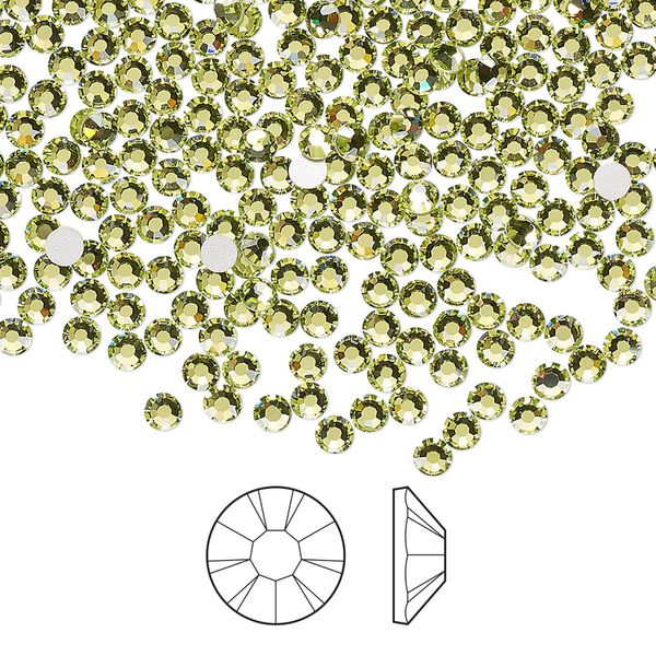 Flat back 144pk limecicle foil back, Preciosa MAXIMA Czech crystal rhinestone 2.5-2.7mm chaton rose round SS9 image number 0