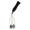 Labradorite 1pkg2, hand-cut top-drilled puffed marquise bead natural 18x11mm image number 1