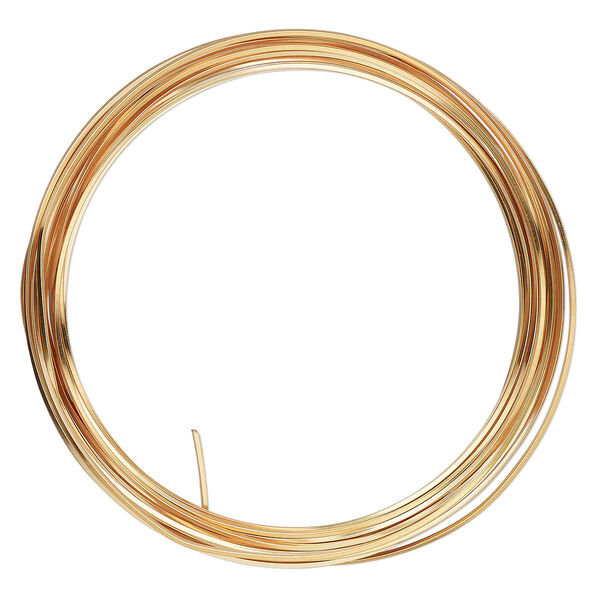 Wire, ParaWire™, gold-finished copper, square, 21 gauge. Sold per 4-yard section. image number 0
