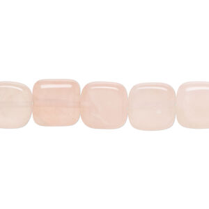 Rose quartz 1pkg1, rounded flat square bead natural, 15 inch 10mm
