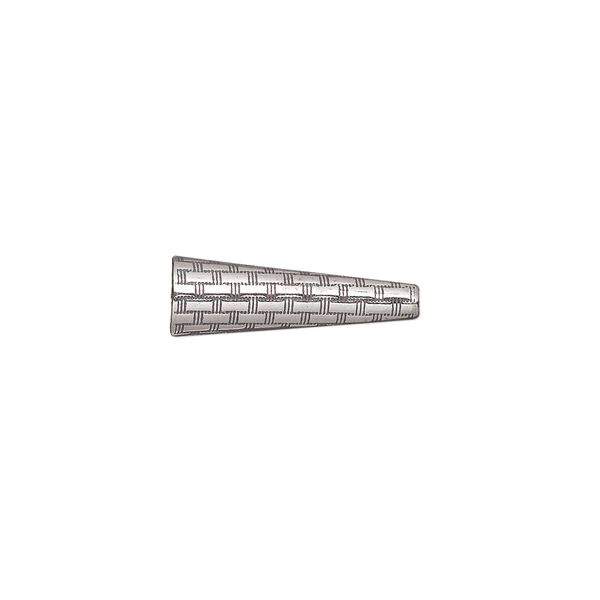 Cone, JBB Findings, antiqued sterling silver, 18.5x6mm woven texture, fits 6-8mm beads. Sold individually. image number 0