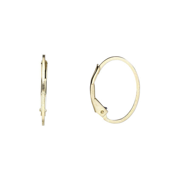 Ear wire, 14Kt gold-filled, 17mm oval leverback. Sold per pair. image number 0