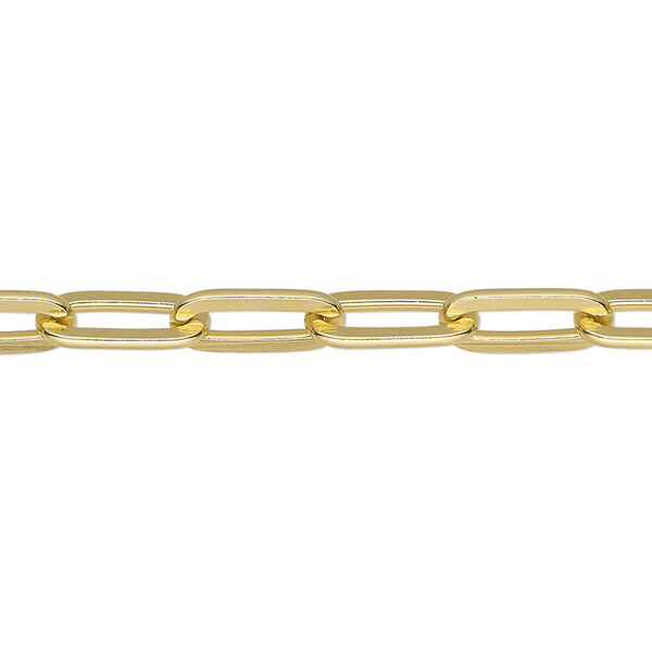 Chain, anodized aluminum, gold, 5.5mm paperclip. Sold per pkg of 5 feet. image number 0