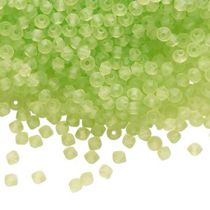 Bead 48pk limecicle matte, Preciosa Czech crystal 3mm bicone