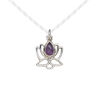 Amethyst / sterling silver 1pkg1, open lotus drop natural antiqued 12x12mm image number 0