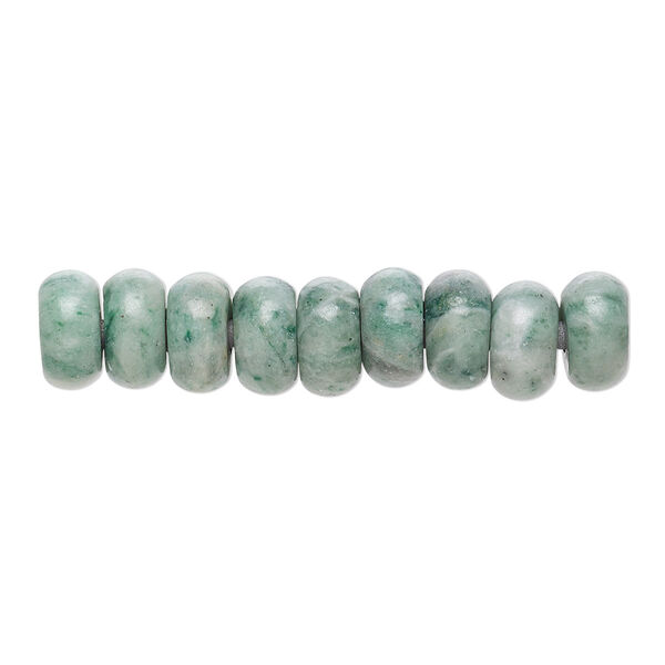 Bead, Ching Hai "jade" (natural), 8x5mm rondelle, B grade, Mohs hardness 3-1/2 to 4. Sold per pkg of 10. image number 0