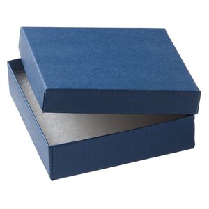 Paper / "cotton" (polyester) 1pkg6, square box blue 3.5x3.5x1"