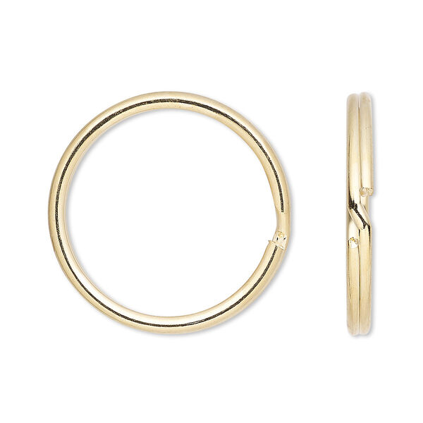 Split ring, gold-finished steel, 24mm round with 21.6mm inside diameter. Sold per pkg of 100. image number 0