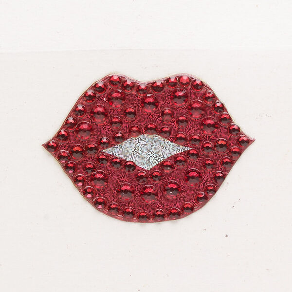 Tech sticker transfer, red and silver, pkg/1, 32x23mm lips. image number 0