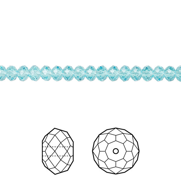 Bead 720pk light turquoise, Swarovski® 4x3mm rondelle 5040 image number 0