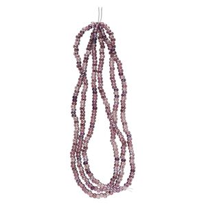 Seed bead, glass, pkg/36inch, #6 rondelle, translucent multi-purple.