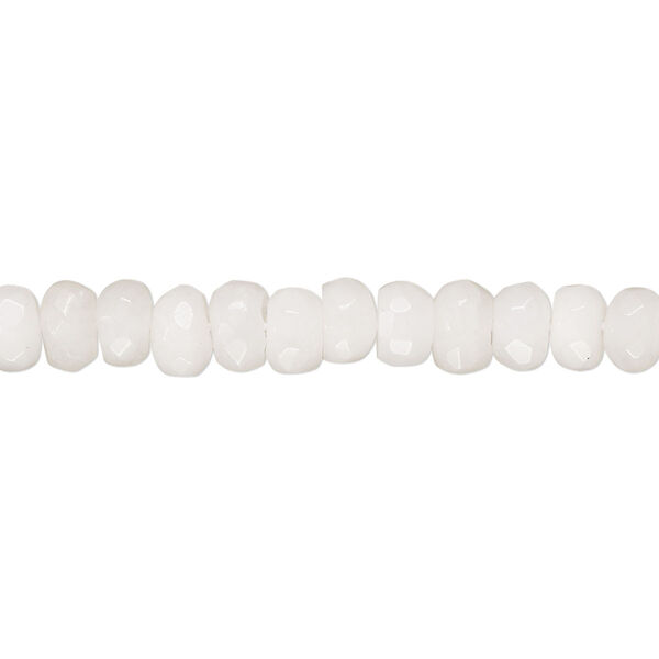 Bead, snow quartz (natural), 5x3mm-6x4mm hand-cut rondelle, B grade, Mohs hardness 7. Sold per 14-inch strand, approximately 90 beads. image number 0