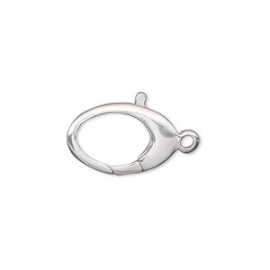 Clasp lobster claw 1pkg1 sterling silver, 18x11.5mm, 1-strand