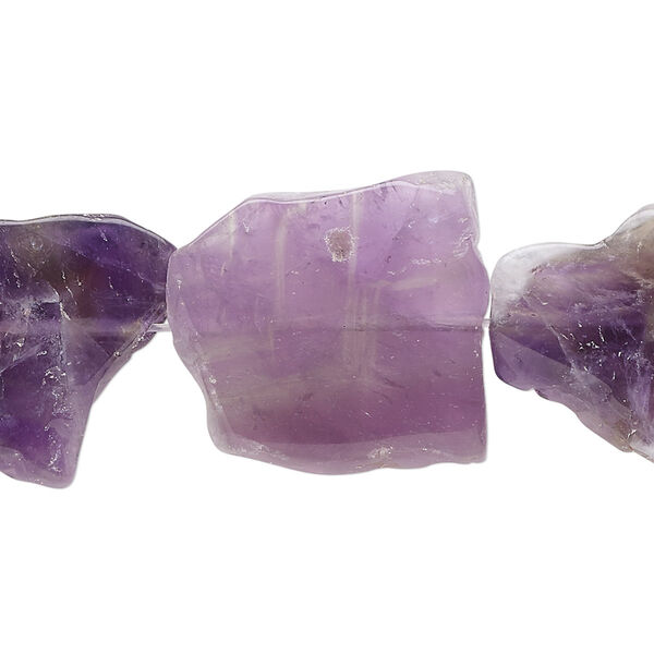 Bead, amethyst (natural), 14x13mm-20x15mm hand-cut flat freeform, C grade, Mohs hardness 7. Sold per 15-1/2" to 16" strand. image number 0