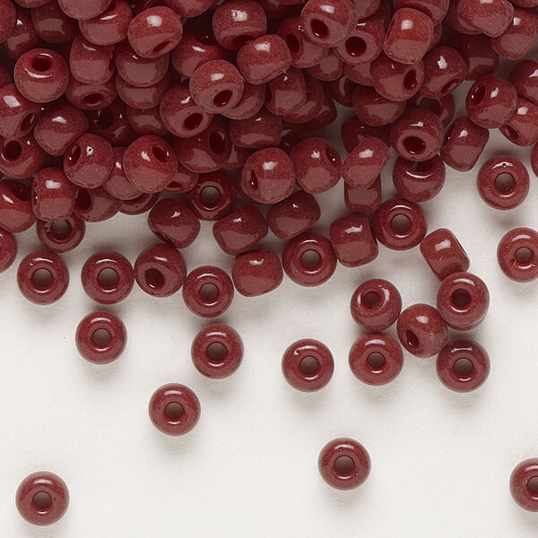 Seed bead, Miyuki, glass, pkg/25g, #6 rocaille, opaque currant, (RR-419). image number 0
