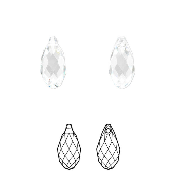 Briolette 2pk crystal, Crystal Passions® 13x6.5mm pendant drop 6010 image number 0