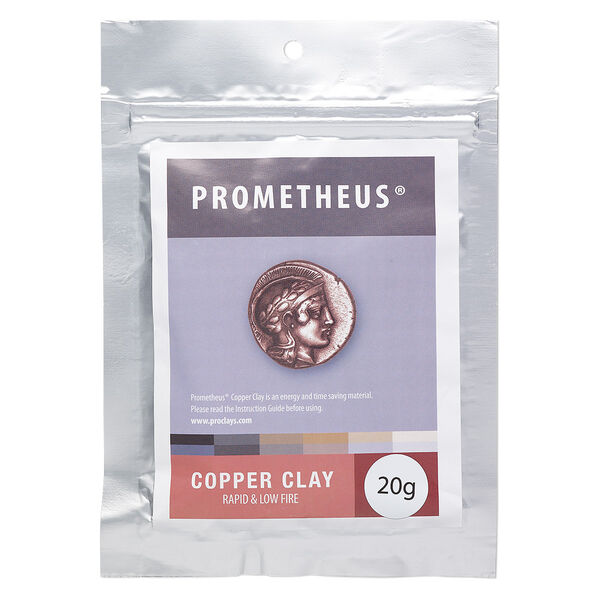Prometheus® copper clay, pkg/20g, rapid and low fire formula. image number 0