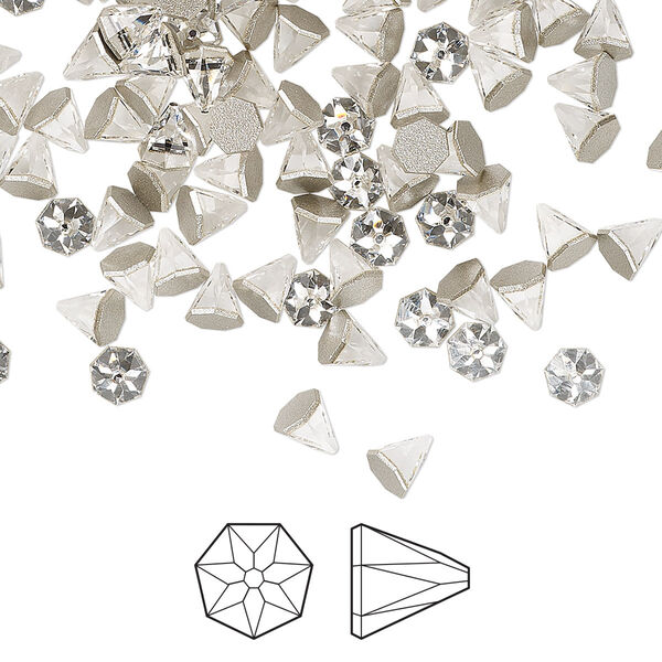 Flat back 6pk crystal foil back, Crystal Passions® 4mm round spike 2019 image number 0