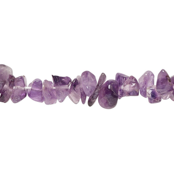 Bead, amethyst (natural), small chip, Mohs hardness 7. Sold per 18-inch strand. image number 0
