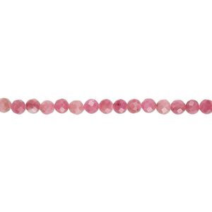Rhodochrosite 1pkg1, faceted round bead natural 15.5-16 inch 3mm