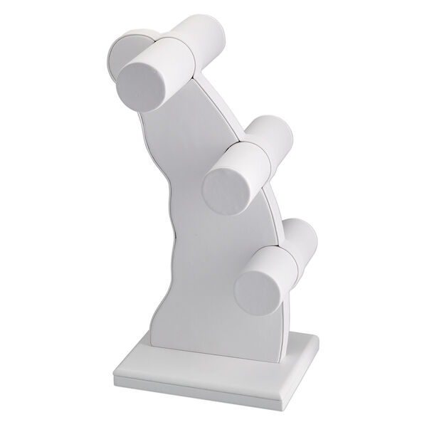 Display, bracelet, leatherette, white, 11-1/2 x 6-1/4 x 6-1/4 inches. Sold individually. image number 1