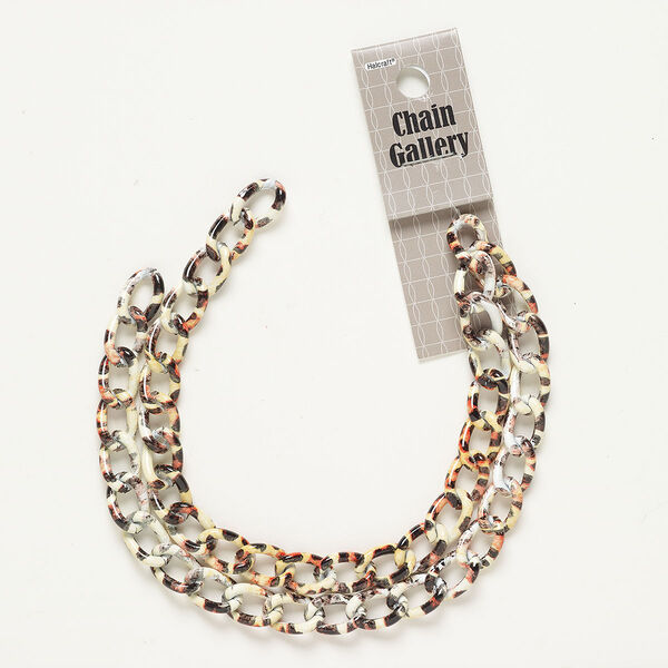 Chain anodized aluminum 1pk 9.6mm curb, multicolored 18 inch image number 0