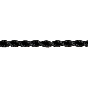 Necklace cord, satin-finished nylon, black, 3mm smooth twist, 18 inches. Sold per pkg of 2.