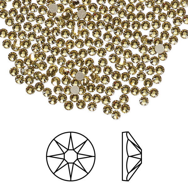 Flat back 144pk dark jonquil foil back, Crystal Passions® 2.1-2.3mm round SS7 2058 image number 0