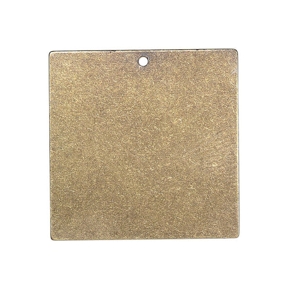 Drop, brass, 28x28mm double-sided flat square blank. Sold per pkg of 4. image number 0