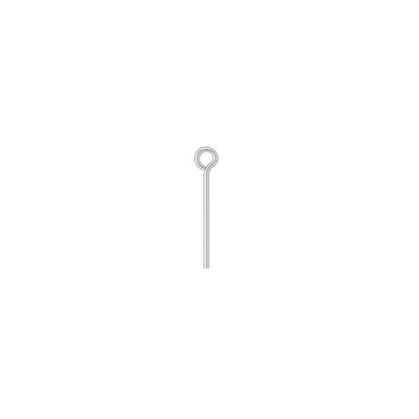 Eye pin, sterling silver, 1/2 inch, 24 gauge. Sold per pkg of 50. image number 0