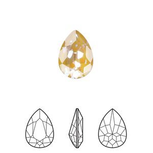 Fancy stone 1pk crystal ochre DeLite, Crystal Passions® 14x10mm pear 4320