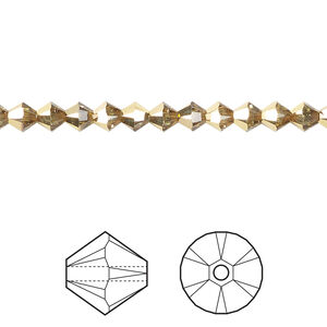 Bead 1pkg1440 crystal aurum, Swarovski®, 4mm bicone 5328