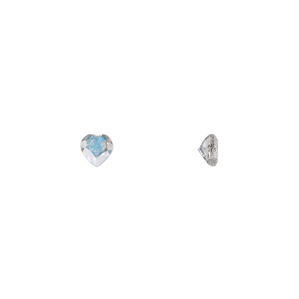 Labradorite 1pkg2, hand-cut faceted heart gem natural A- grade, 4mm image number 0
