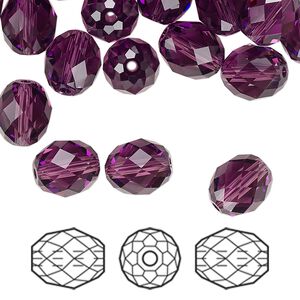 Bead 72pk amethyst, Swarovski® 9.5x8mm olive briolette 5044