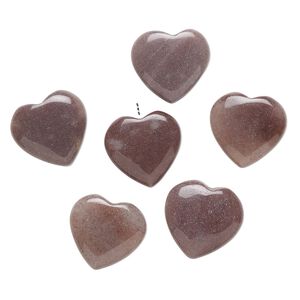 Purple aventurine 1pkg6, half-drilled puffed heart drop natural 14-16mm